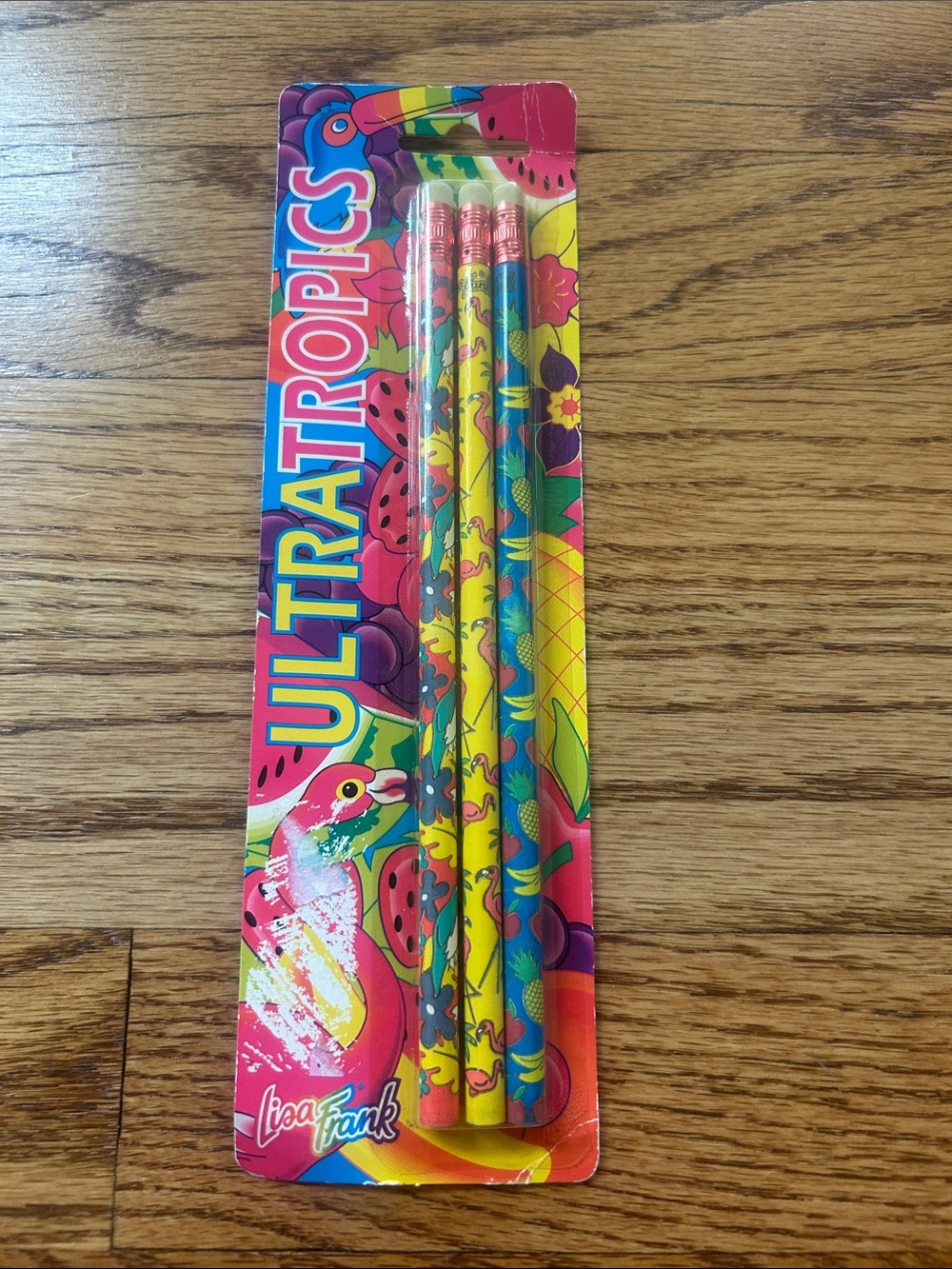 Vintage in Package Lisa Frank 3 Ultra Tropic Pencils